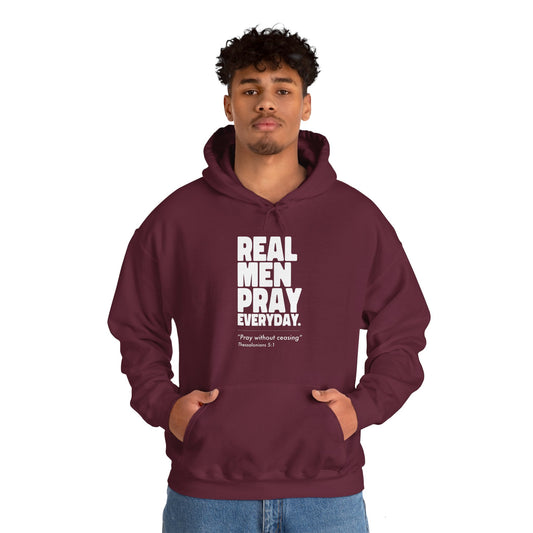 'Real Men Pray Everyday' Unisex Heavy Blend™ Hooded Sweatshirt